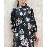 黒 | 花柄タックブラウス | axes femme