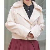 ベージュ | ファー襟カットスエードコート | axes femme