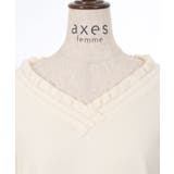 フラワー刺繍袖Vネックニット | axes femme | 詳細画像13