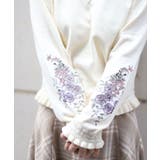 フラワー刺繍袖Vネックニット | axes femme | 詳細画像7