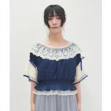 シアストライプ×レースプルオーバー | axes femme | 詳細画像4 