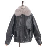 ファー付合成皮革ブルゾン | axes femme | 詳細画像10 