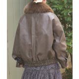 ファー付合成皮革ブルゾン | axes femme | 詳細画像3 