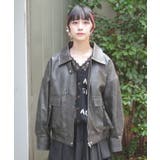 ファー付合成皮革ブルゾン | axes femme | 詳細画像8 