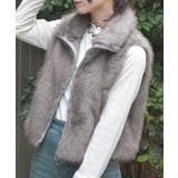 グレー | ミックスファーベスト | axes femme