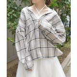 ベージュ | チェック柄ロングシャツ | axes femme