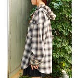フード付シアーチェックシャツ | axes femme | 詳細画像2 
