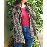 黒 | フード付シアーチェックシャツ | axes femme