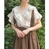 生成り | 2WAYフリル×チュールブラウス | axes femme