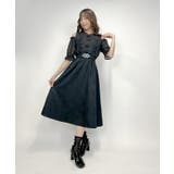 黒 | チャイナボタン肩あきワンピース | axes femme