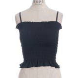 黒 | カップ付きシャーリングキャミ | axes femme