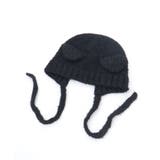 黒 | 紐付きくまミミニットキャップ | axes femme