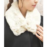 生成り | ビジュー釦付ファーティペット | axes femme