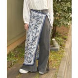 白 | フラワースケッチ柄スカーフ | axes femme