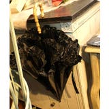 黒 | フリル使い晴雨兼用ショート傘 | axes femme