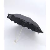 黒 | 軽量フリルＵＶ折りたたみ傘 | axes femme