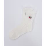 苺刺繍レース透かしソックス | axes femme | 詳細画像1 