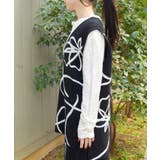 フラワージャガード柄ニットベスト | axes femme | 詳細画像4