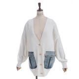 白 | デニムポケットカーディガン | axes femme