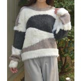 グレージュ | ランダム配色ニット | axes femme