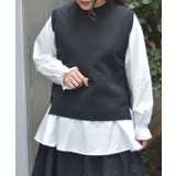 黒 | シャツレイヤードニット | axes femme