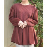 ワイン | 布帛切替ニットチュニ | axes femme