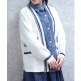 デニム切替カーデ | axes femme | 詳細画像1 