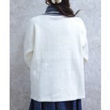 デニム切替カーデ | axes femme | 詳細画像3 