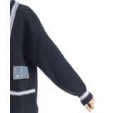 デニム切替カーデ | axes femme | 詳細画像30 