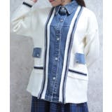 デニム切替カーデ | axes femme | 詳細画像4 