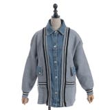 デニム切替カーデ | axes femme | 詳細画像6 