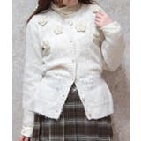 ベージュ | モチーフ付ニットカーデ | axes femme