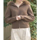 ファー付ニットパーカー | axes femme | 詳細画像1 