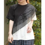 黒 | チュールフリルＴシャツ | axes femme