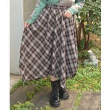 茶 | チェックイレヘムスカート | axes femme