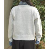 デニム切替ニット | axes femme | 詳細画像3 