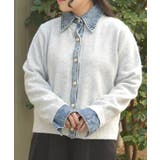 グレー | デニム切替ニット | axes femme