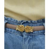 ベージュ | ローズバックル細ベルト | axes femme