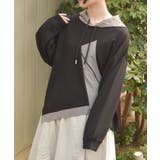 黒 | 異素材切替フーディ | axes femme