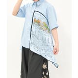 サックス | 街柄半袖シャツ | axes femme