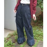 インディゴ | 裾レースデニムストレートパンツ | axes femme
