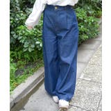 インディゴ | バックリボンワイドデニムパンツ | axes femme