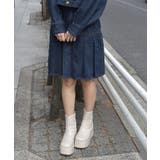 インディゴ | リボン×プリーツデニムスカート | axes femme