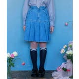 ウォッシュ | リボン×プリーツデニムスカート | axes femme