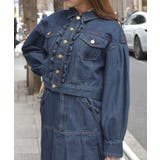 インディゴ | レース×フリルデニムジャケット | axes femme