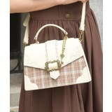 ベージュ | 配色チェック柄バッグ | axes femme