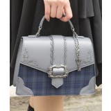 紺 | 配色チェック柄バッグ | axes femme