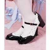 黒 | 柄切替カッティングパンプス | axes femme