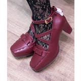 ワイン | バックフリルリボンローファー | axes femme