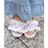 ラベンダー | コットンレース厚底サンダル | axes femme